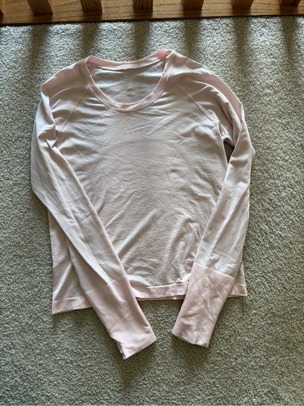 lululemon athletica Pale Pink Long Sleeve Crew Tee